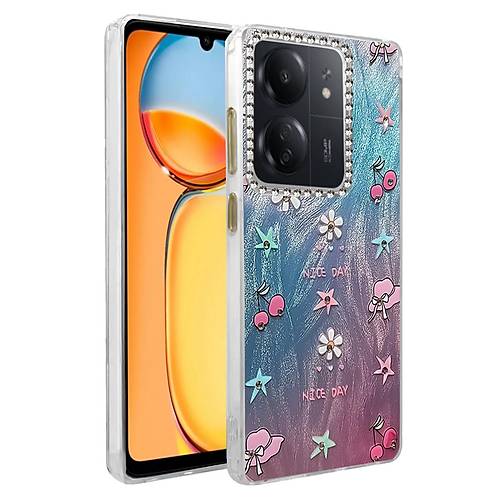 Redmi 13C K�l�f Blade Aynal� Desenli Kapak - Desen 4