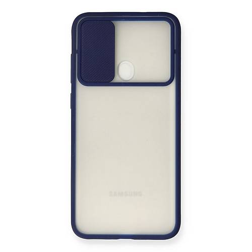 Galaxy A11 K�l�f Palm Buzlu Kamera S�rg�l� Silikon - Lacivert