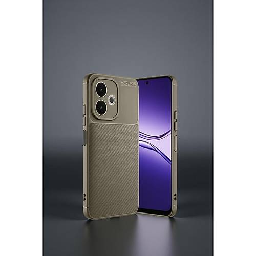 A5 Pro 4G K�l�f Auto Focus Karbon Kapak - Kahverengi