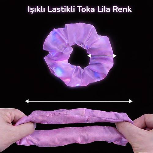 Lila Mor Renk Led I��kl� Lastikli Sa� Tokas� - 3 Modlu Festival & Parti Sa� Tokas�