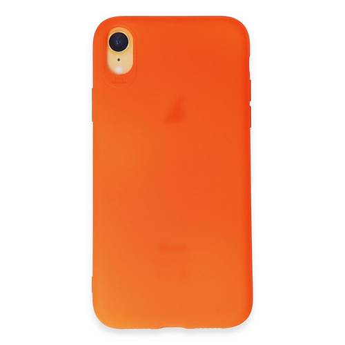 iPhone XR K�l�f First Silikon - Parlak Turuncu