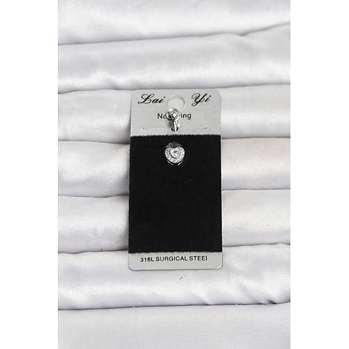 316L Cerrahi �elik Zirkon Ta�l� Kalp Model G�bek Piercing