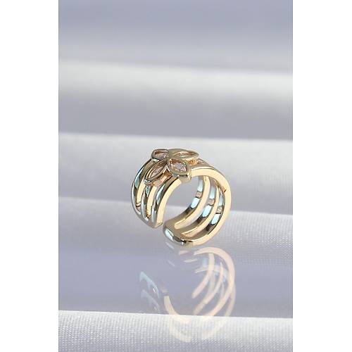 Pirin� Gold Renk Yonca Earcuff K�pe