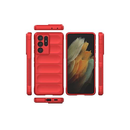 Galaxy S21 Ultra K�l�f Optimum Silikon - K�rm�z�