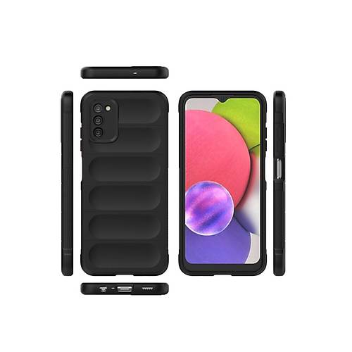 Galaxy A03S K�l�f Optimum Silikon - Siyah