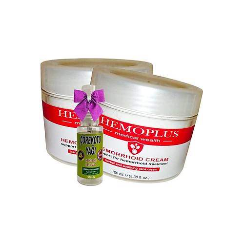Hemoplus Bak�m Kremi 100 ml x 2 adet + ��rek Otu Ya�� 30 ml