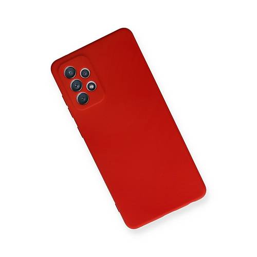 Galaxy A72 K�l�f Nano i�i Kadife Silikon - K�rm�z�