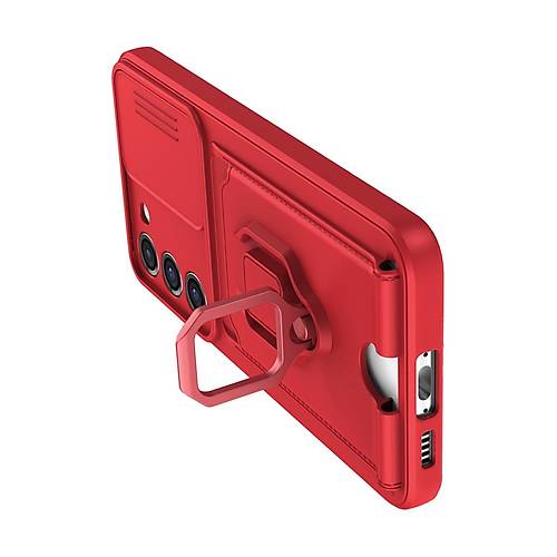 Galaxy S24 Plus K�l�f Zuma Kartvizitli Y�z�kl� Silikon - K�rm�z�