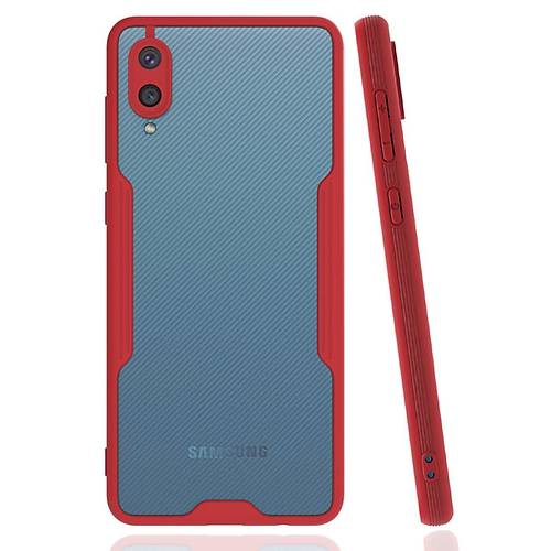 Galaxy A02 K�l�f Platin Silikon - K�rm�z�