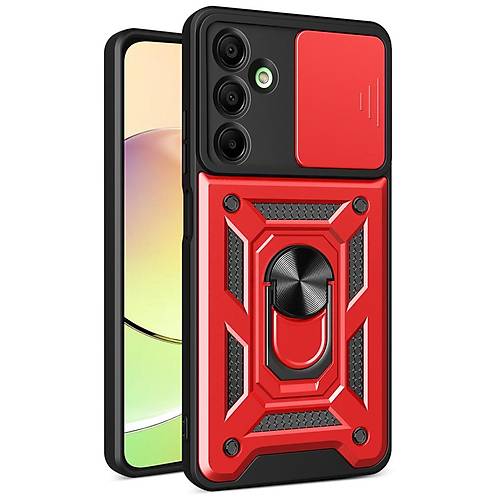 Galaxy A26 K�l�f Pars Lens Y�z�kl� Silikon - K�rm�z�