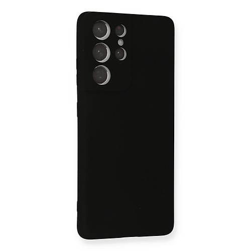 Galaxy S21 Ultra K�l�f Nano i�i Kadife Silikon - Siyah