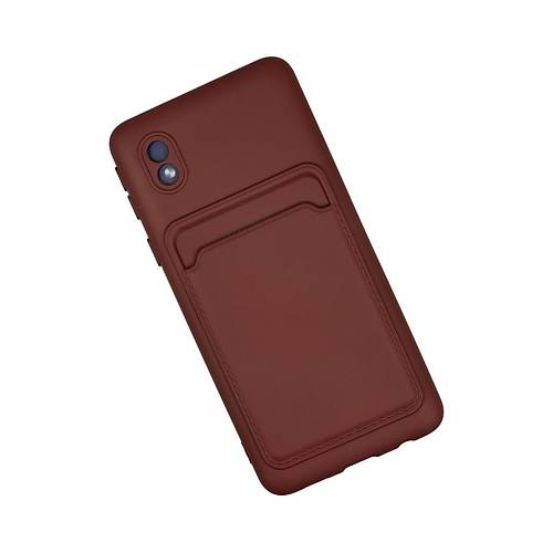 Galaxy A01 Core K�l�f Kelvin Kartvizitli Silikon - Bordo