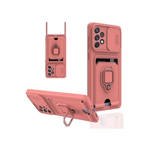 Galaxy A53 5G K�l�f Zuma Kartvizitli Y�z�kl� Silikon - Pembe