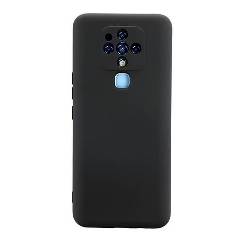 Camon 16 K�l�f Nano i�i Kadife Silikon - Siyah