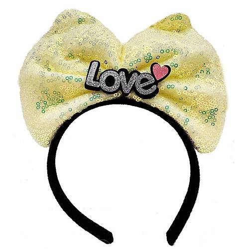 Led I��kl� 3 Farkl� Fonksiyonda Yanan G�m�� Love Yaz�l� Sar� Fiyonk Ta� 20X17 cm