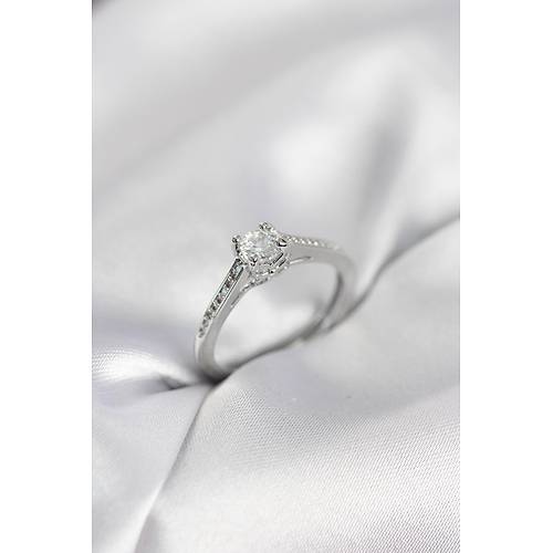 Tek Ta� G�m�� Renk Zirkon Ta�l� Model Kad�n Y�z�k