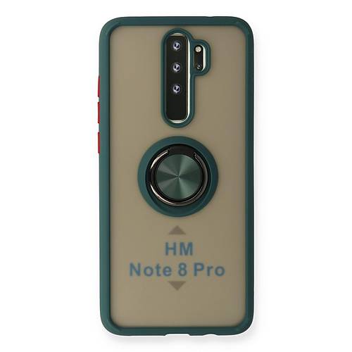 Redmi Note 8 Pro K�l�f Montreal Y�z�kl� Silikon Kapak - Ye�il