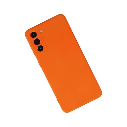 Galaxy S21 Plus K�l�f Nano i�i Kadife Silikon - Turuncu