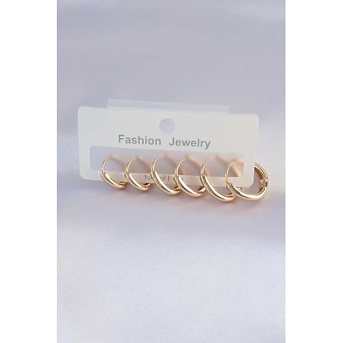 Pirin� Gold Renk Oval K�pe Seti