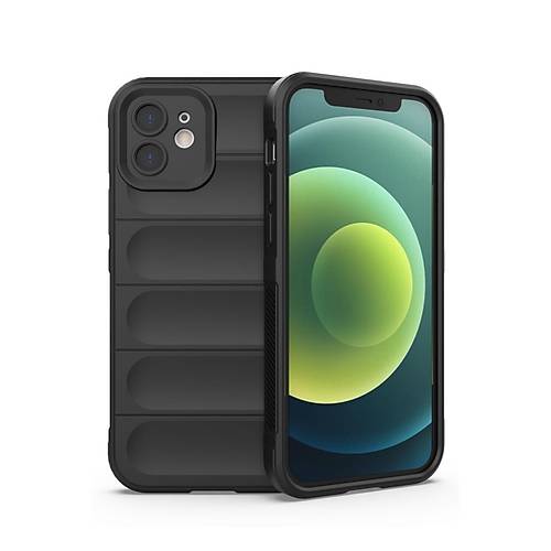 iPhone 12 K�l�f Optimum Silikon - Siyah