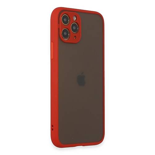 iPhone 11 Pro K�l�f Montreal Silikon Kapak - K�rm�z�