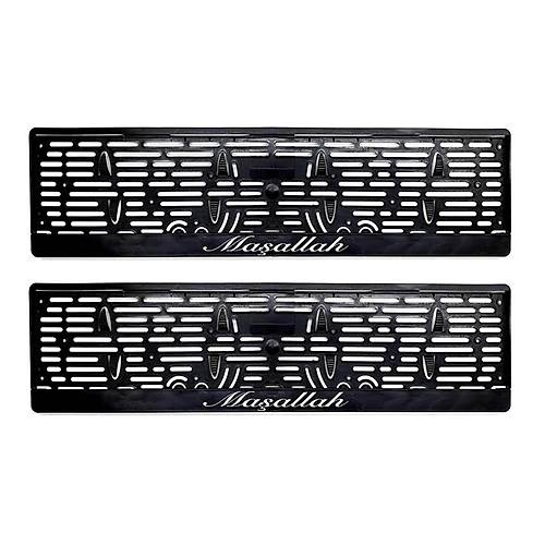 Ma�allah Yaz�l� Plastik Plakal�k Plaka Altl��� ��tal� 2'li Beyaz