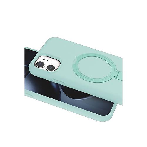 iPhone 11 Regal Magsafe Standl� Kapak - Su Ye�ili