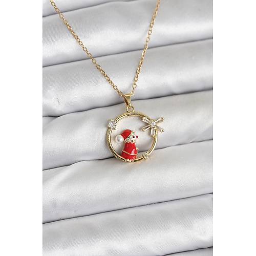 316L �elik Zincir Gold Zirkon Ta�l� Y�lba�� Tema Kad�n Kolye