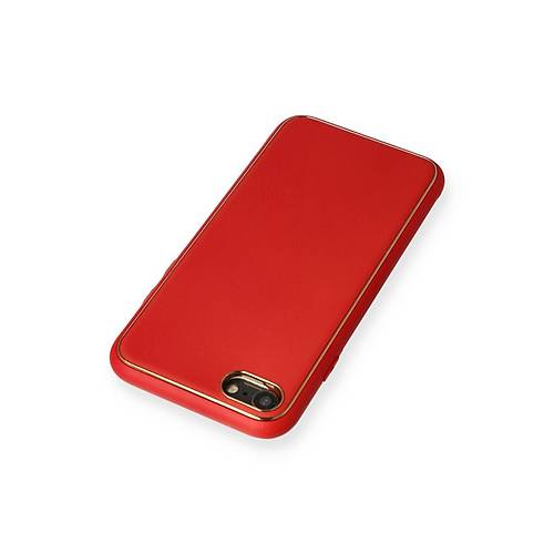 iPhone 7 K�l�f Coco Deri Silikon Kapak - K�rm�z�