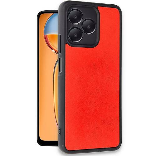 Realme Note 50 4G K�l�f Aras Deri Kapak - K�rm�z�