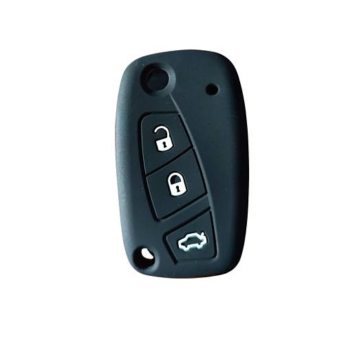 Fiat Doblo Fiorino Linea 3 Butonlu Anahtar Uyumlu Silikon Oto Anahtar Kumanda Kab� K�l�f Siyah