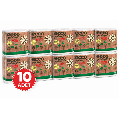 Ecco Green Ka��t  Pe�ete 100�l� 10 Adet Ekonomik Toplu Set