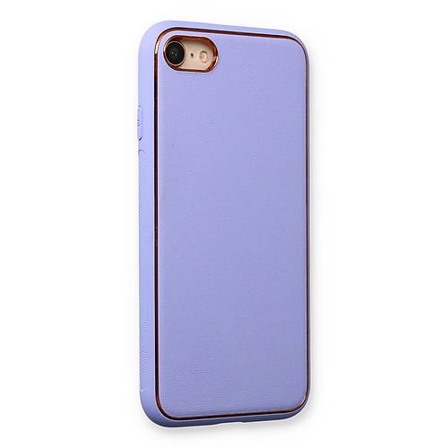 iPhone 7 K�l�f Coco Deri Silikon Kapak - A��k Lila