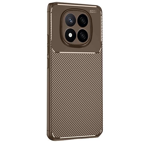 Redmi Note 14 Pro 4G K�l�f Auto Focus Karbon Kapak - Kahverengi