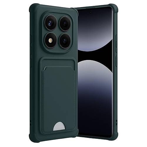 Redmi Note 14 Pro Plus Kelvin Kartvizitli Silikon - Koyu Ye�il
