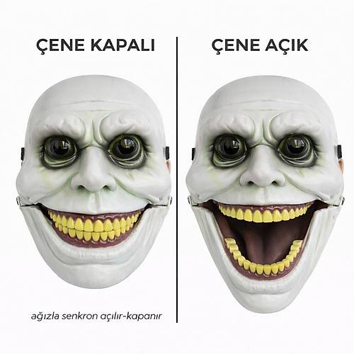 Hareketli �ene Mekanizmal� Korku Maskesi Ye�il