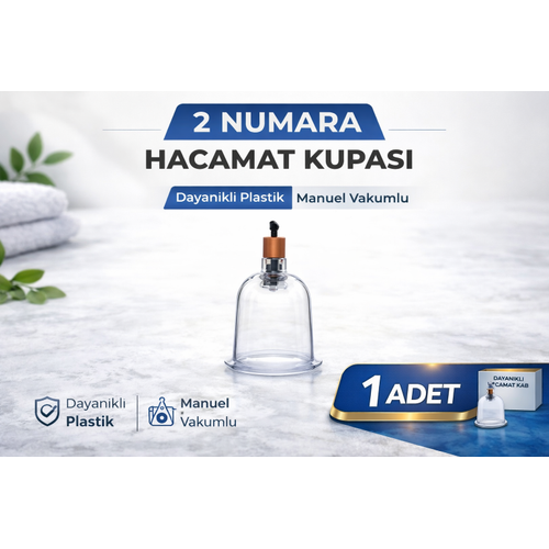 2 Numara Hacamat Kupas� 1 Adet Vakumlu Kupa Bardak Dayan�kl� Plastik Manuel Hacamat Kab�