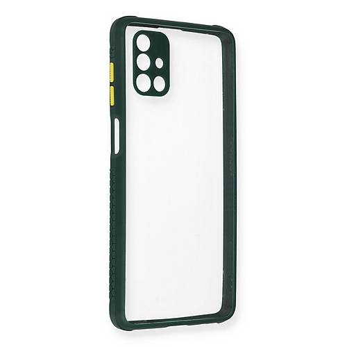 Galaxy M51 K�l�f Miami �effaf Silikon - Koyu Ye�il