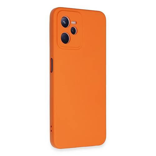 Realme C35 K�l�f Nano i�i Kadife Silikon - Turuncu