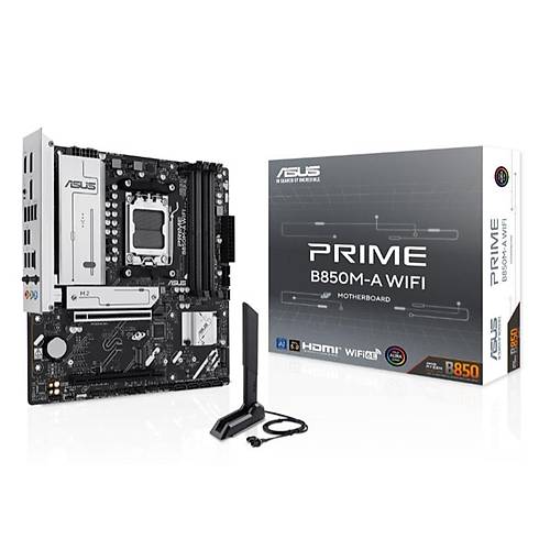 ASUS PRIME B850M-A WIFI DDR5 8000MT/S 1XHDMI 2XDP 3XM.2 USB3.2 MATX AM5 (AMD AM5 9000/8000/7000 SER�LER� �LE UYUMLU)