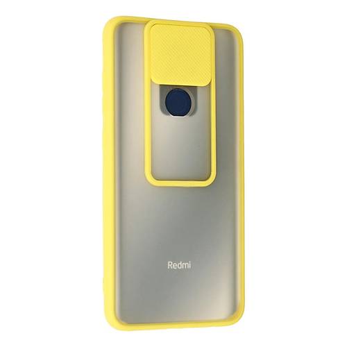 Redmi Note 9 K�l�f Palm Buzlu Kamera S�rg�l� Silikon - Sar�