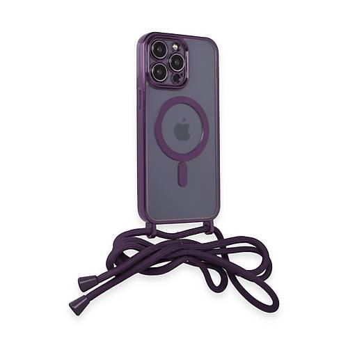 iPhone 12 Pro Max K�l�f Divo Lazer Ask�l� Magsafe Kapak - Derin Mor