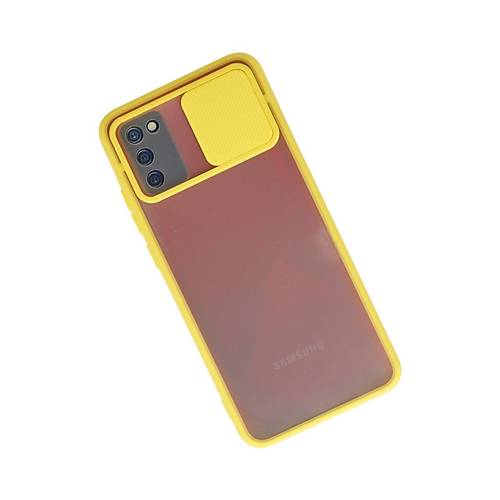 Galaxy A02S K�l�f Palm Buzlu Kamera S�rg�l� Silikon - Sar�