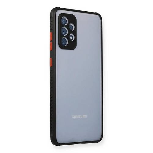 Galaxy A72 K�l�f Miami �effaf Silikon - Siyah