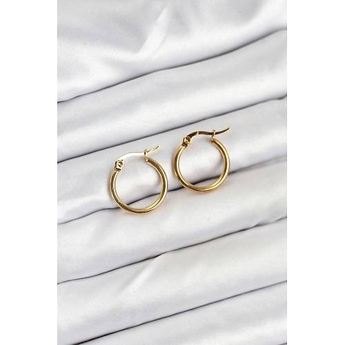 316L �elik Gold Renk 15 mm Halka Kad�n K�pe