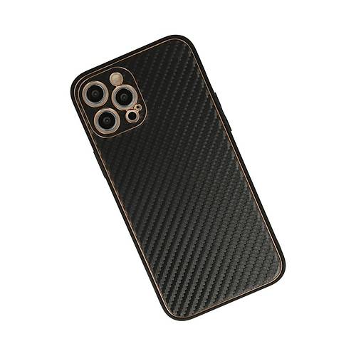 iPhone 12 Pro Max K�l�f Coco Karbon Silikon - Siyah