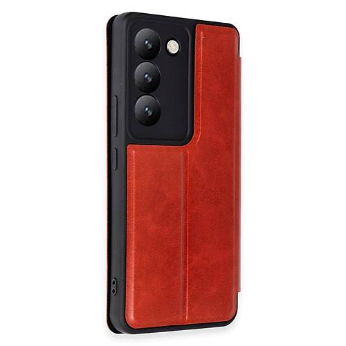 V30 Lite 4G K�l�f Flip Cover - K�rm�z�