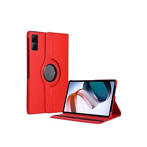 Redmi Pad SE 4G K�l�f 360 Tablet Deri K�l�f - K�rm�z�