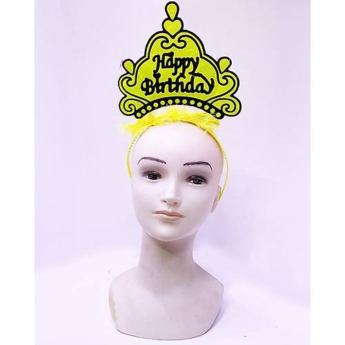 Happy Birthday Neon Sar� Renk Do�um G�n� Tac� 24x15 cm
