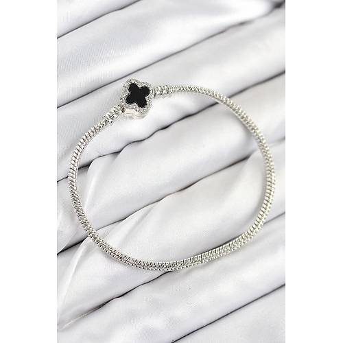 Pirin� Charm Zirkon Ta�l� Yonca Model G�m�� Renk Kad�n Bileklik